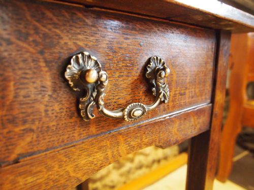 TABLE LOWBOY SIDE HALL LAMP GEORGE III OAK C1770 - ADDITIONAL PHOTO 11