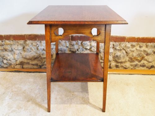 TABLE HALL SIDE LAMP ARTS CRAFTS OAK C1900 - ADDITIONAL PHOTO 1