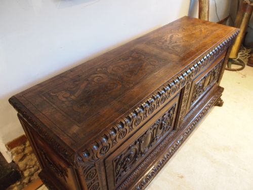 CHEST TRUNK FINE ITALIAN WALNUT CASSONE C1780 - ADDITIONAL PHOTO 9