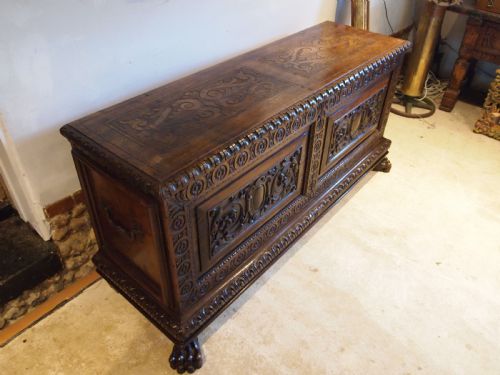 CHEST TRUNK FINE ITALIAN WALNUT CASSONE C1780 - ADDITIONAL PHOTO 12