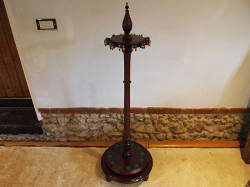snooker cue stand fine victorian mahogany revolving c1890 - CATEGORY: ANTIQUE MISCELLANEOUS - DATED 19TH CENTURY