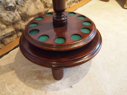 SNOOKER CUE STAND FINE VICTORIAN MAHOGANY REVOLVING C1890 - ADDITIONAL PHOTO 1