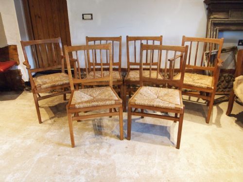 chairs arts and crafts cotswold school oak six c1930 - CATEGORY: ANTIQUE CHAIRS - DATED 1930