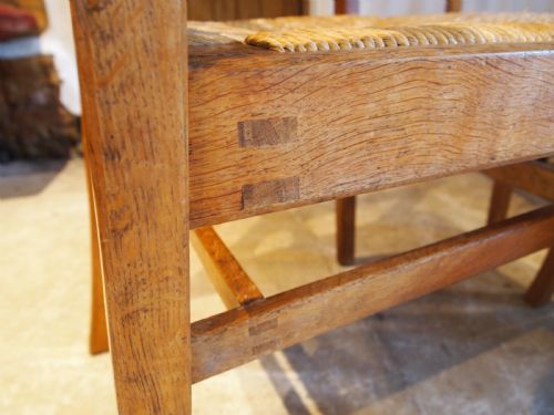 CHAIRS ARTS AND CRAFTS COTSWOLD SCHOOL OAK SIX C1930 - ADDITIONAL PHOTO 1