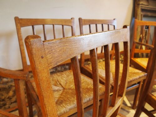 CHAIRS ARTS AND CRAFTS COTSWOLD SCHOOL OAK SIX C1930 - ADDITIONAL PHOTO 5