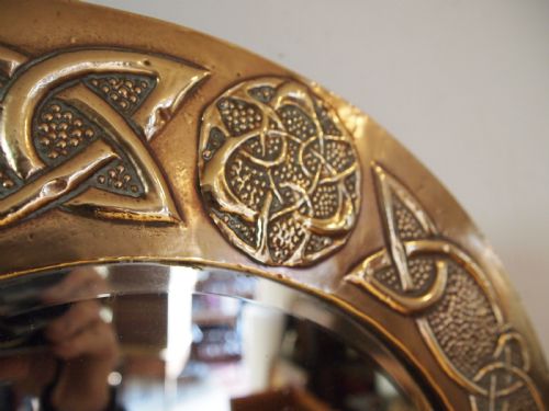 MIRROR OUTSTANDING ARTS AND CRAFTS GLASGOW SCHOOL BRASS C1900 - ADDITIONAL PHOTO 7