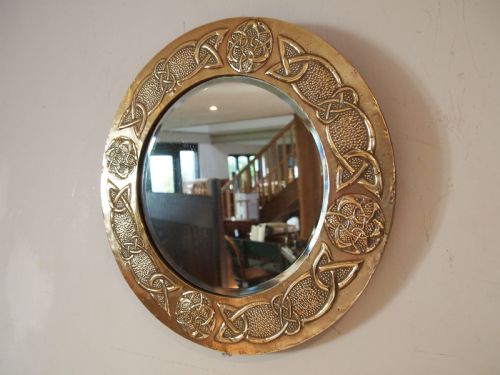 MIRROR OUTSTANDING ARTS AND CRAFTS GLASGOW SCHOOL BRASS C1900 - ADDITIONAL PHOTO 10