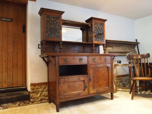 sideboard dresser arts and crafts shapland and petter oak c1900 - CATEGORY: ANTIQUE CABINETS - DATED EDWARDIAN
