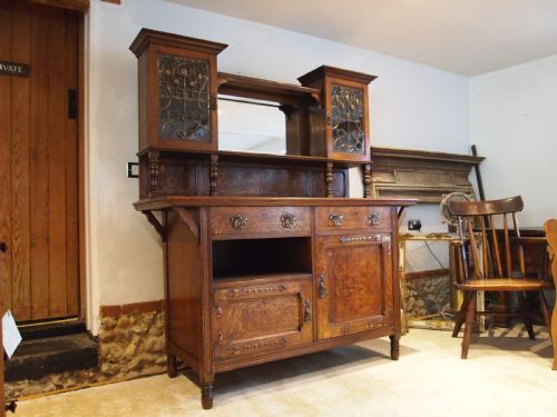 SIDEBOARD DRESSER ARTS AND CRAFTS SHAPLAND AND PETTER OAK C1900 - ADDITIONAL PHOTO 4