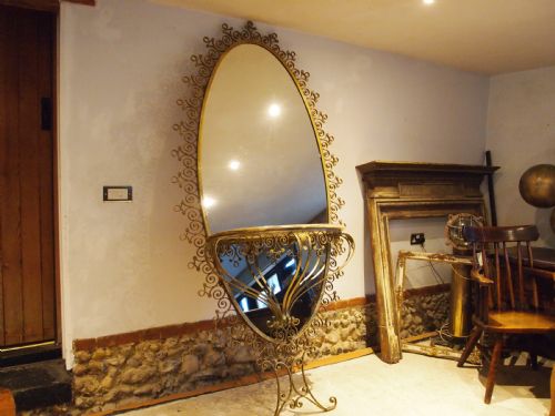 MIRROR PIER LUIGI COLLI GILDED WROUGHT IRON C1930 - ADDITIONAL PHOTO 2
