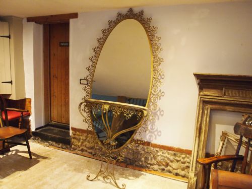 MIRROR PIER LUIGI COLLI GILDED WROUGHT IRON C1930 - ADDITIONAL PHOTO 10