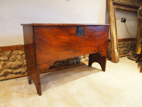 COFFER CHEST BLANKET BOX STUNNING GEORGE I ELM C1720 - ADDITIONAL PHOTO 6