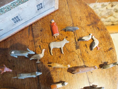 NOAHS ARK RARE FOLK ART VICTORIAN ARK AND FIGURES C1890 - ADDITIONAL PHOTO 8