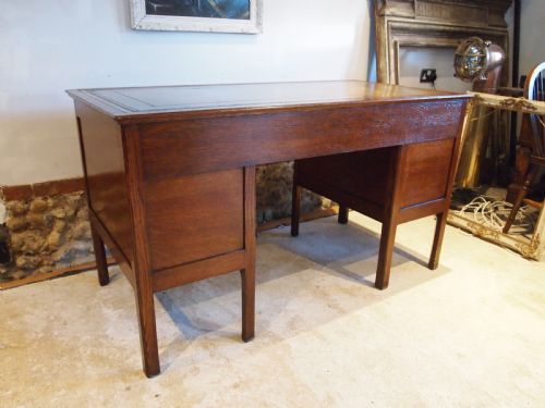 DESK FINE QUALITY EDWARDIAN OAK LARGE KNEEHOLE C1910 - ADDITIONAL PHOTO 13