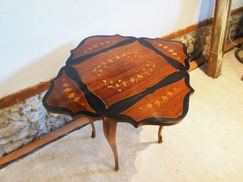 table side lamp hall french kingwood inlaid c1900 - CATEGORY: ANTIQUE TABLES - DATED 1900