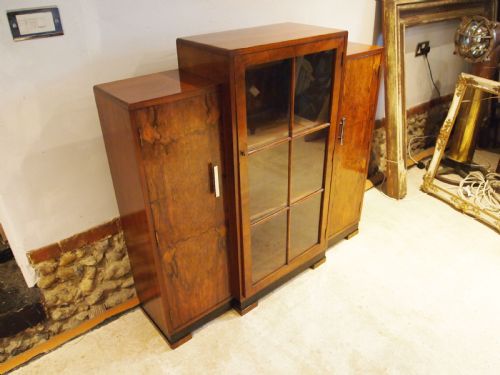 BOOKCASE OR SIDE CABINET ART DECO BURR WALNUT C1920 - ADDITIONAL PHOTO 2