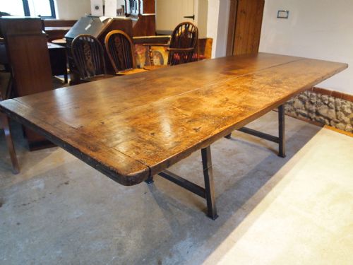 TABLE LARGE REFECTORY FARMHOUSE GEORGE III PADOUK ELVEDEN ESTATE C1790 - ADDITIONAL PHOTO 9
