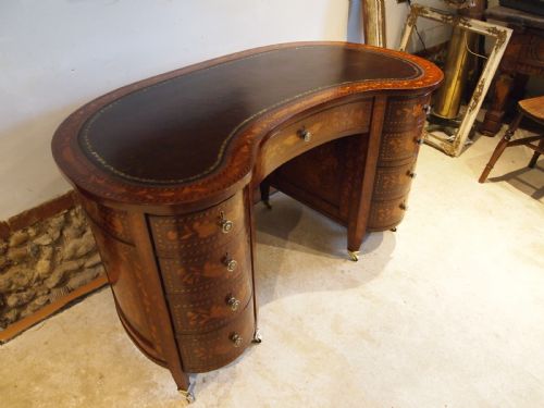 DESK FINE STUNNING EDWARDS ROBERTS VICTORIAN KIDNEY SHAPED C1870 - ADDITIONAL PHOTO 1
