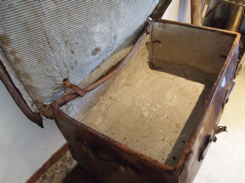 SUITCASE TRUNK LEATHER VICTORIAN BY REEVES SMITH BRISTOL C1880 - ADDITIONAL PHOTO 4