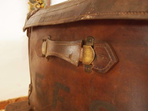 SUITCASE TRUNK LEATHER VICTORIAN BY REEVES SMITH BRISTOL C1880 - ADDITIONAL PHOTO 6