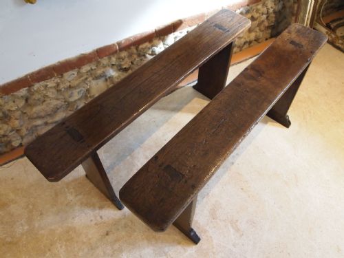 BENCHES RARE PAIR OF OAK GEORGE III TAVERN SETTLES DE LA POLE PUB C1790 - ADDITIONAL PHOTO 1