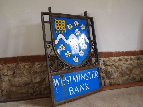 SIGN ENAMEL WESTMINSTER BANK DOUBLE SIDED C1923 - ADDITIONAL PHOTO 7