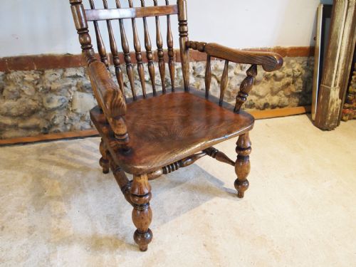 CHAIR WINDSOR RARE LOW JOHN SHADFORD CAISTOR FIRESIDE CHAIR C1860 - ADDITIONAL PHOTO 2