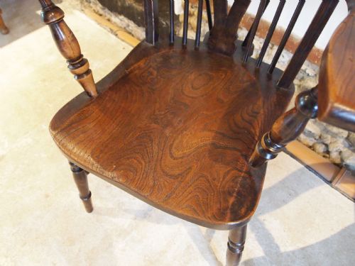 CHAIRS FINE PAIR OF VICTORIAN WINDSOR WHEELBACK CARVERS C1890 - ADDITIONAL PHOTO 1