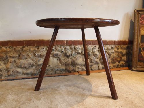 TABLE OUTSTANDING RARE PRIMITIVE NAIVE CRICKET TABLE C1770 - ADDITIONAL PHOTO 12