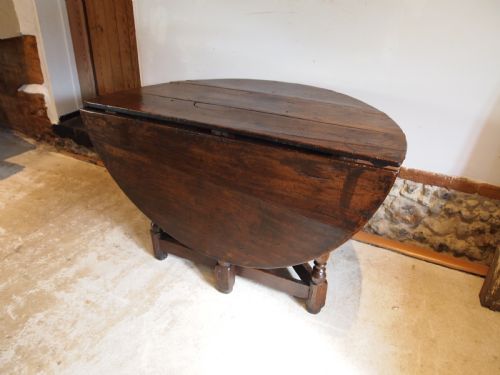 TABLE RARE WELSH OAK 17TH CENTURY DROP LEAF C1680 - ADDITIONAL PHOTO 9