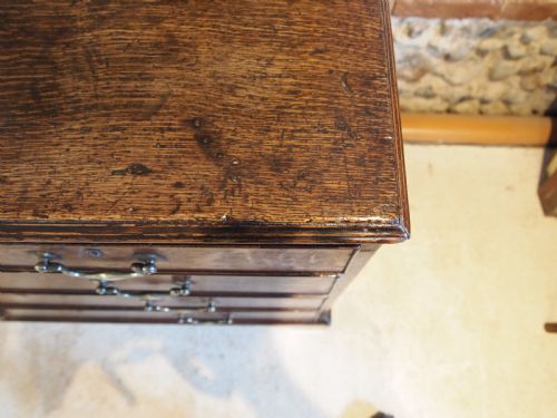 CHEST OF DRAWERS RARE SMALL GEORGE III OAK ORIGINAL HANDLES C1770 - ADDITIONAL PHOTO 1