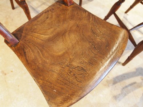 CHAIRS WONDERFUL SET OF 7 VICTORIAN WINDSOR KITCHEN DINING C1870 - ADDITIONAL PHOTO 2
