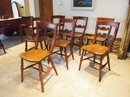 CHAIRS WONDERFUL SET OF 7 VICTORIAN WINDSOR KITCHEN DINING C1870 - ADDITIONAL PHOTO 7
