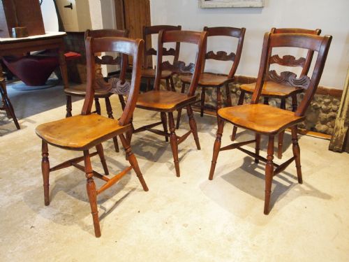 CHAIRS WONDERFUL SET OF 7 VICTORIAN WINDSOR KITCHEN DINING C1870 - ADDITIONAL PHOTO 11