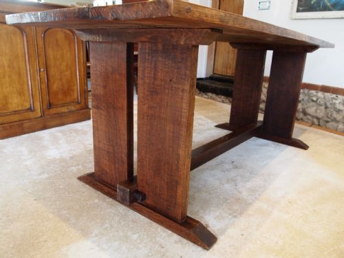 TABLE ARTS AND CRAFTS OAK REFECTORY DINING KITCHEN C1920 - ADDITIONAL PHOTO 2