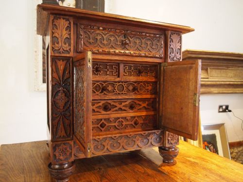 CHEST OF DRAWERS RARE VICTORIAN OAK ARTS AND CRAFTS COLLECTORS C1880 - ADDITIONAL PHOTO 1