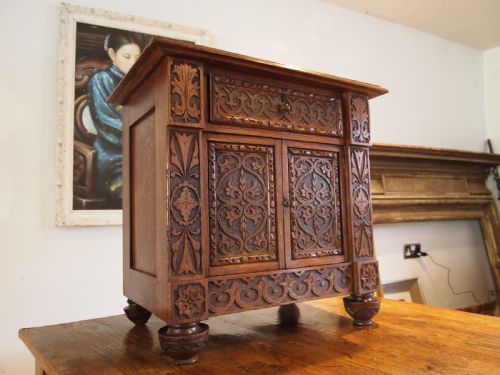 CHEST OF DRAWERS RARE VICTORIAN OAK ARTS AND CRAFTS COLLECTORS C1880 - ADDITIONAL PHOTO 3