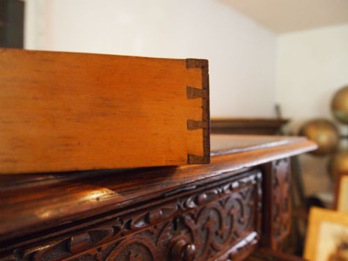 CHEST OF DRAWERS RARE VICTORIAN OAK ARTS AND CRAFTS COLLECTORS C1880 - ADDITIONAL PHOTO 7
