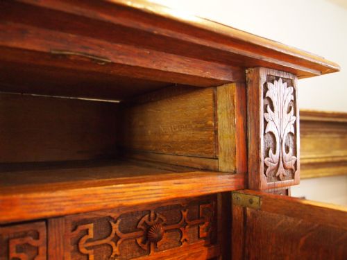 CHEST OF DRAWERS RARE VICTORIAN OAK ARTS AND CRAFTS COLLECTORS C1880 - ADDITIONAL PHOTO 12