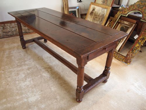 TABLE OUTSTANDING CHARLES II OAK REFECTORY FARMHOUSE TABLE C1680 - ADDITIONAL PHOTO 7