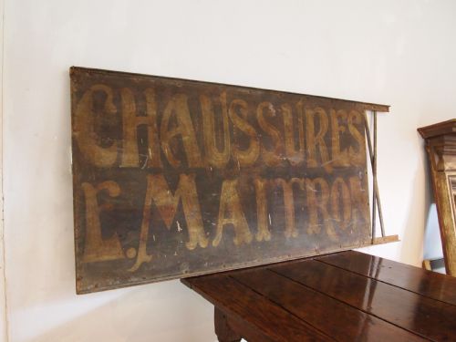 sign french shoe shop 19th century large advertising c1860 - CATEGORY: ANTIQUE MISCELLANEOUS - DATED 1860