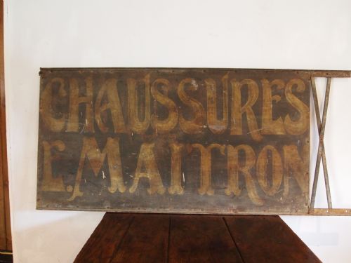 SIGN FRENCH SHOE SHOP 19TH CENTURY LARGE ADVERTISING C1860 - ADDITIONAL PHOTO 2