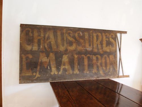 SIGN FRENCH SHOE SHOP 19TH CENTURY LARGE ADVERTISING C1860 - ADDITIONAL PHOTO 4
