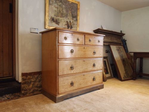 CHEST OF DRAWERS ARTS AND CRAFTS ASH VICTORIAN C1880 - ADDITIONAL PHOTO 1