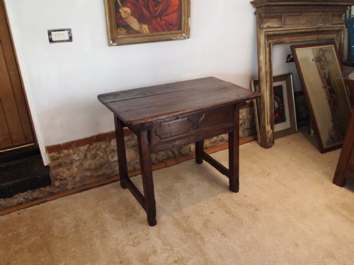 TABLE STUNNING RARE SPANISH WALNUT 18TH CENTURY SIDE HALL LAMP C1750 - ADDITIONAL PHOTO 7