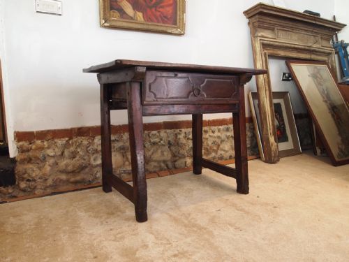 TABLE STUNNING RARE SPANISH WALNUT 18TH CENTURY SIDE HALL LAMP C1750 - ADDITIONAL PHOTO 9
