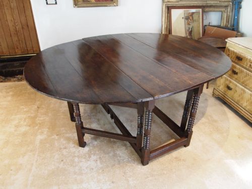TABLE LARGE OAK GATELEG 18TH CENTURY AND LATER SEATS 8 C1700 - ADDITIONAL PHOTO 9