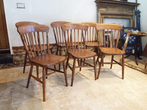 chairs set of 6 victorian windsor elm seats kitchen dining c1880 - CATEGORY: ANTIQUE CHAIRS - DATED VICTORIAN