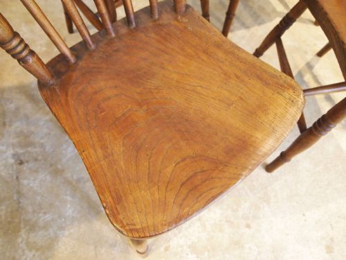 CHAIRS SET OF 6 VICTORIAN WINDSOR ELM SEATS KITCHEN DINING C1880 - ADDITIONAL PHOTO 3