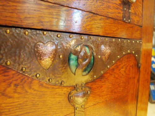 SIDEBOARD DRESSER OUTSTANDING ARTS AND CRAFTS OAK WOLFE AND HOLLANDER C1900 - ADDITIONAL PHOTO 2